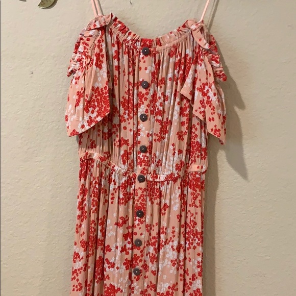 Vici coral/pink floral dress - Picture 2 of 8